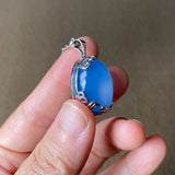 Chalcedony Clavicle Chain Pendant 925 Sterling Silver Necklace