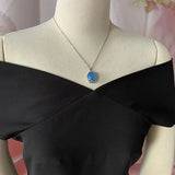 Chalcedony Clavicle Chain Pendant 925 Sterling Silver Necklace
