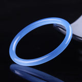 Chalcedony Agate Hand Carved Bracelet - Women's Round