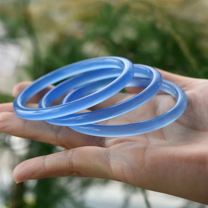 Chalcedony Hand-carved Round Bracelet Agate Beauty Bracelet