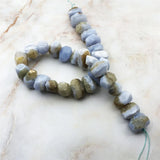 Natural Chalcedony Stone Bead Top Irregular Shape Faceted Stone Rondelle Nugget