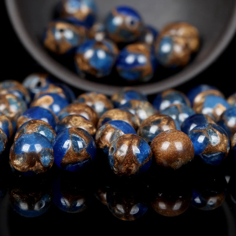 Natural Cloisonne Stone Beads Round 4/6/8/10/12mm