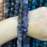Faceted Cordierite Stone Beads 15'' for DIY Jewelry Making