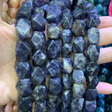 Faceted Cordierite Stone Beads 15'' for DIY Jewelry Making