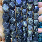 Faceted Cordierite Stone Beads 15'' for DIY Jewelry Making