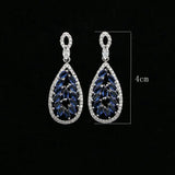 Cubic Zirconia Drop Earrings 925 Sterling Silver Bridal Jewelry