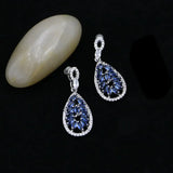 Cubic Zirconia Drop Earrings 925 Sterling Silver Bridal Jewelry