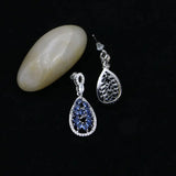 Cubic Zirconia Drop Earrings 925 Sterling Silver Bridal Jewelry