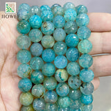 Natural Dream Fire Dragon Veins Agates Rondelle Beads 10mm