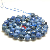 Dumortierite Diamond Faceted Round Beads Loose Gemstones for Jewelry Making