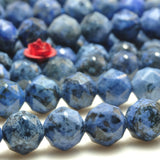Dumortierite Diamond Faceted Round Beads Loose Gemstones for Jewelry Making