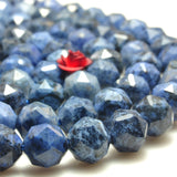Dumortierite Diamond Faceted Round Beads Loose Gemstones for Jewelry Making