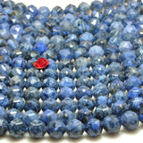 Dumortierite Diamond Faceted Round Beads Loose Gemstones for Jewelry Making