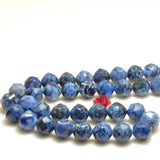 Dumortierite Diamond Faceted Round Beads Loose Gemstones for Jewelry Making