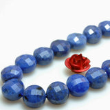 Natural Dumortierite Faceted Coin Beads Loose Gemstones for Jewelry Making