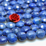 Natural Dumortierite Faceted Coin Beads Loose Gemstones for Jewelry Making