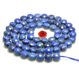 Natural Dumortierite Faceted Coin Beads Loose Gemstones for Jewelry Making