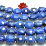 Natural Dumortierite Faceted Coin Beads Loose Gemstones for Jewelry Making