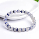 Natural Dumortierite Rutilated Quartz Bracelet 7mm 8mm 9mm Crystal Beads