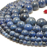 Natural Dumortierite Smooth Round Beads Loose Gemstones for Bracelet