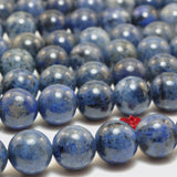 Natural Dumortierite Smooth Round Beads Loose Gemstones for Bracelet