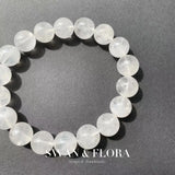 Feather Rutilated Quartz Crystal Bracelet Clear Beads Pyramid 7-11mm