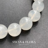 Feather Rutilated Quartz Crystal Bracelet Clear Beads Pyramid 7-11mm