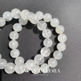 Feather Rutilated Quartz Crystal Bracelet Clear Beads Pyramid 7-11mm
