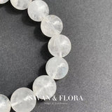 Feather Rutilated Quartz Crystal Bracelet Clear Beads Pyramid 7-11mm