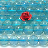 Natural Fluorite Smooth Round Loose Beads Gemstones Bracelet DIY Jewelry
