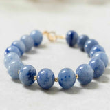 Gemstone Crystal Beads 14K Chain Bracelet Fancy Gift Mental Blessing