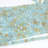 Natural Aquamarine + Heliodor Round Beads 8.2mm