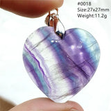 Green Fluorite Quartz Heart Pendant Necklace Woman AAAAA