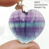 Green Fluorite Quartz Heart Pendant Necklace Woman AAAAA