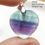 Green Fluorite Quartz Heart Pendant Necklace Woman AAAAA