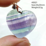 Green Fluorite Quartz Heart Pendant Necklace Woman AAAAA