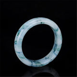 Hand Carved Wide Jade Bracelet - Natural Green - Boutique Jewelry