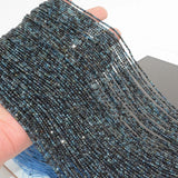 Blue-Green Tourmaline Faceted Round Beads 2mm