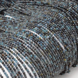 Blue-Green Tourmaline Faceted Round Beads 2mm