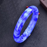 Natural Hand Carved Wide Jade Bracelet Women's Jewelry