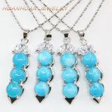 Natural Jade Stone Pendant Peanut Shape Necklace Silver Chain Jewelry B3359