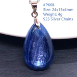 Natural Kyanite 925 Silver Necklace Pendant Nobility Jewelry
