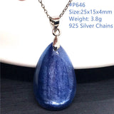 Natural Kyanite 925 Silver Necklace Pendant Nobility Jewelry