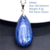 Natural Kyanite 925 Silver Necklace Pendant Nobility Jewelry