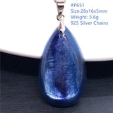 Natural Kyanite 925 Silver Necklace Pendant Nobility Jewelry