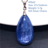 Natural Kyanite 925 Silver Necklace Pendant Nobility Jewelry