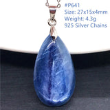 Natural Kyanite 925 Silver Necklace Pendant Nobility Jewelry