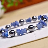 Kyanite Gemstone Gravel Bracelet Terahertz Beads Stretch
