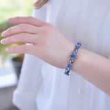 Kyanite Gemstone Gravel Bracelet Terahertz Beads Stretch