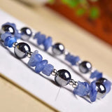 Kyanite Gemstone Gravel Bracelet Terahertz Beads Stretch